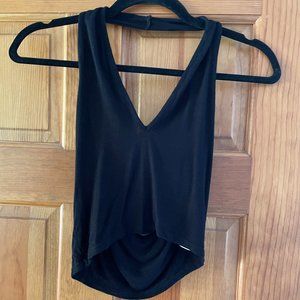 Black halter crop top